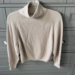 lululemon athletica Cream Turtleneck Ribbed Sweater